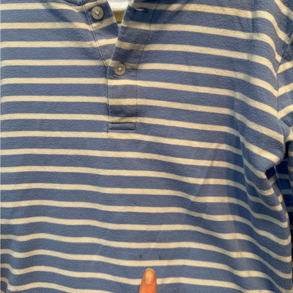 Janie and Jack Striped Blue and White Henley Shirt Size 7 - Picture 2 of 4